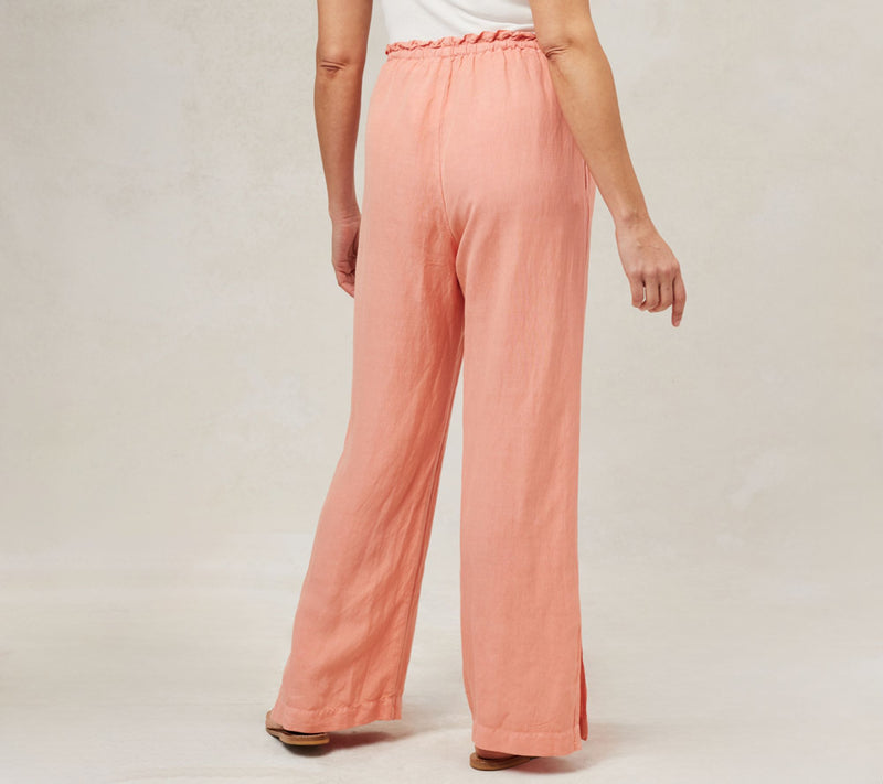Side Stitch Ruffle Waist Wide-Leg Pant — View 12
