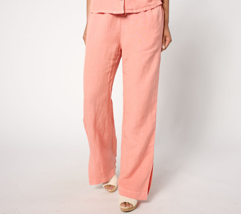 Side Stitch Ruffle Waist Wide-Leg Pant — View 5