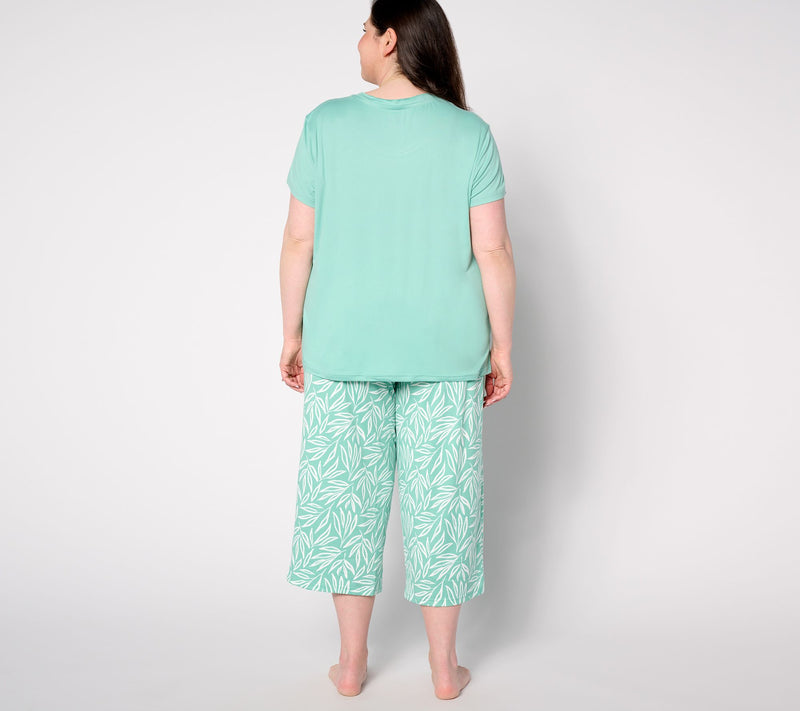 MUK LUKS Tall Cloud Knit Short, Capri, Tee, & Tank PJ Set — View 14