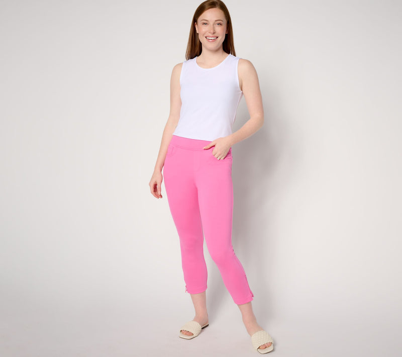 Belle by Kim Gravel Regular Coastal Crop Perfect Ponte Pants — View 15