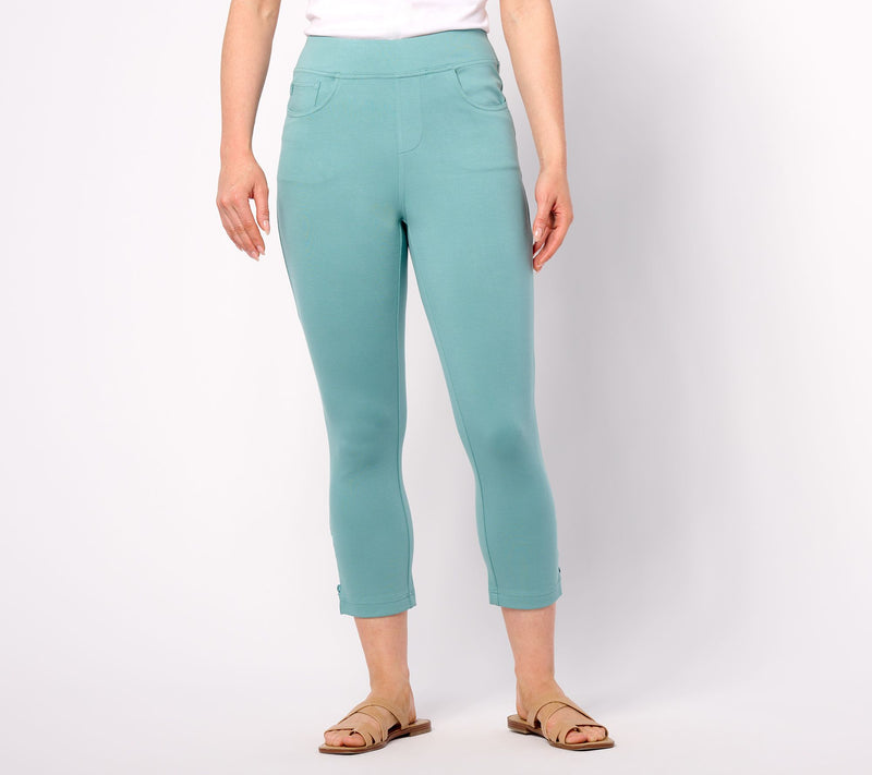 Belle by Kim Gravel Petite Coastal Crop Perfect Ponte Pants — View 11