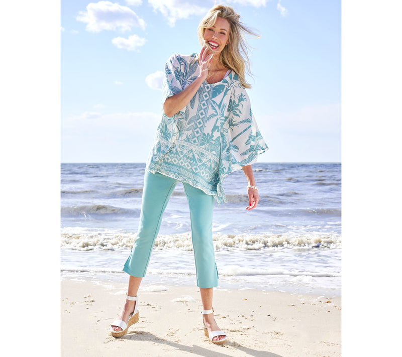 Belle by Kim Gravel Petite Coastal Crop Perfect Ponte Pants — View 18