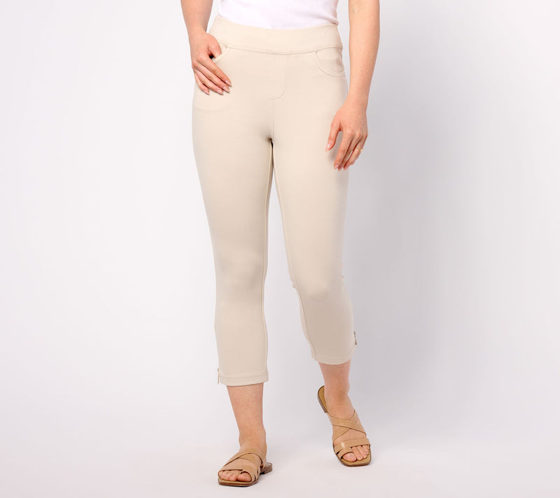 Belle by Kim Gravel Tall Coastal Crop Perfect Ponte Pants — View 9