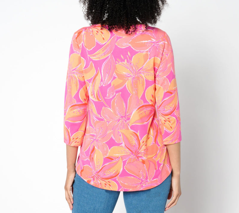 Belle by Kim Gravel Primabelle Knit Ciao Bella! Tassel Zip Top — View 14