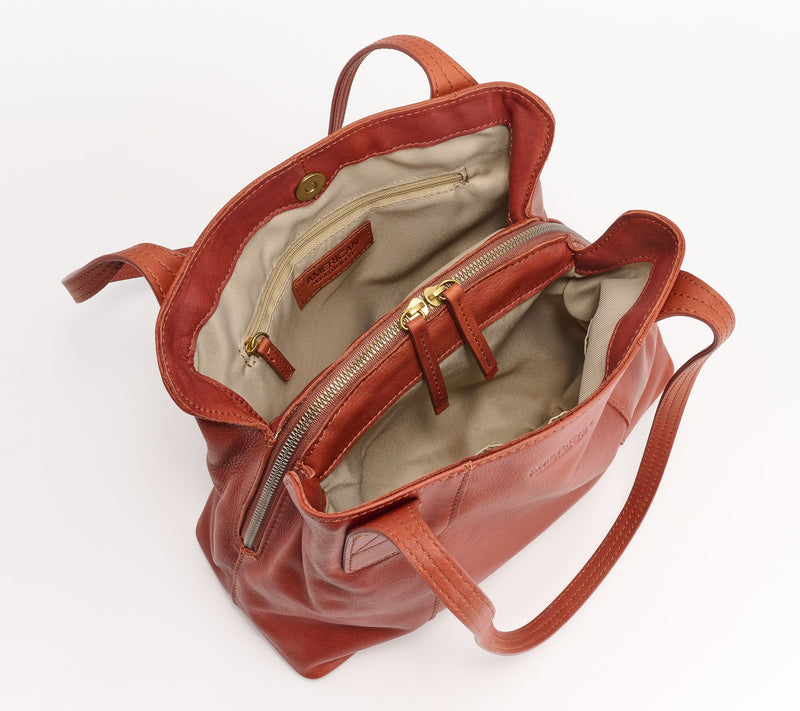 American Leather Co. Ada Triple Entry Leather Tote — View 15