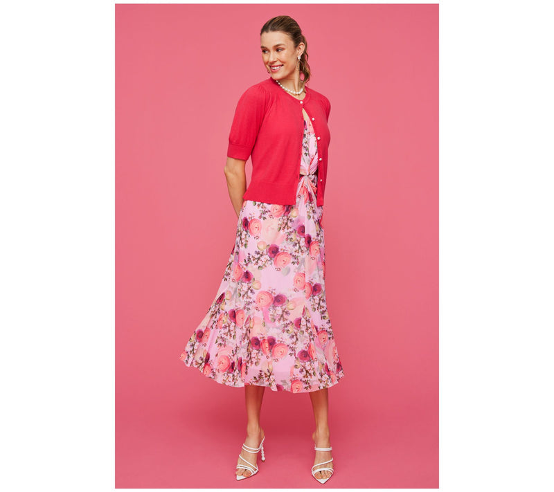 Isaac Mizrahi Live! Always Isaac Silk Blend Elbow Sleeve Cardigan — View 4