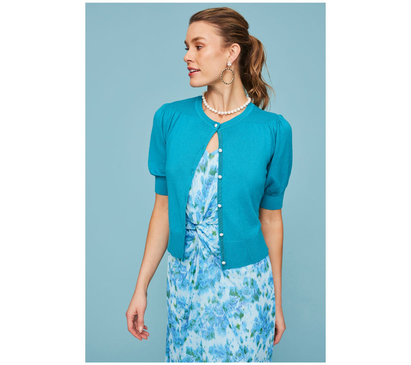 Isaac Mizrahi Live! Always Isaac Silk Blend Elbow Sleeve Cardigan — View 5