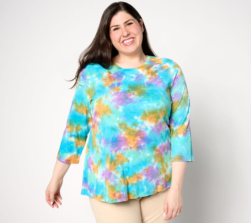 LOGO by Lori Goldstein Cotton Modal Tie Dye Tee — View 7