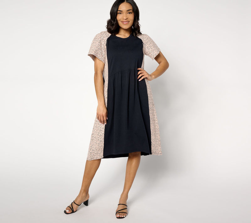 LOGO by Lori Goldstein Regular Dress with Schiffli Embroidery — View 5