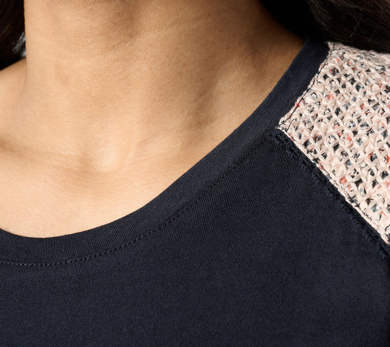 LOGO by Lori Goldstein Petite Dress with Schiffli Embroidery — View 10