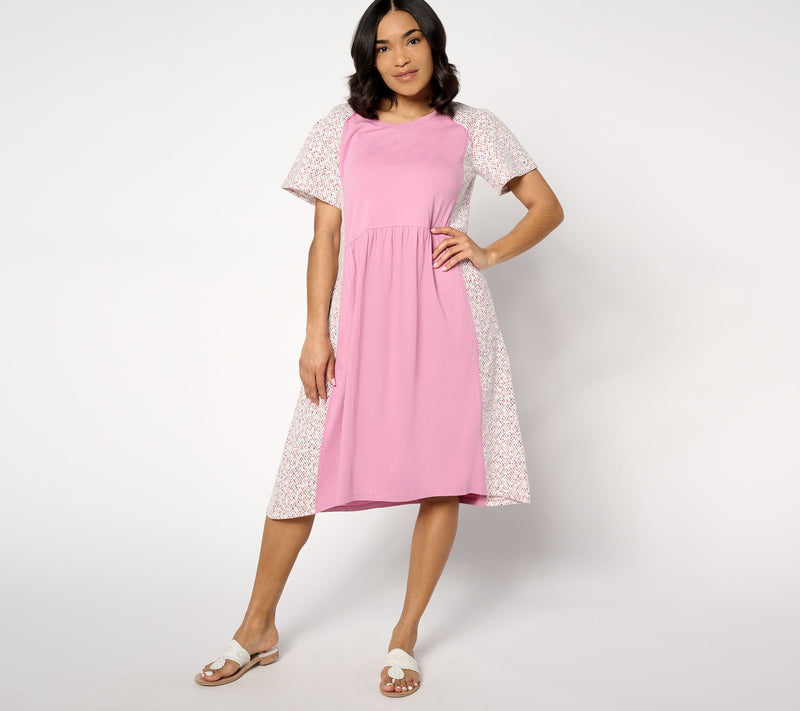 LOGO by Lori Goldstein Petite Dress with Schiffli Embroidery — View 4