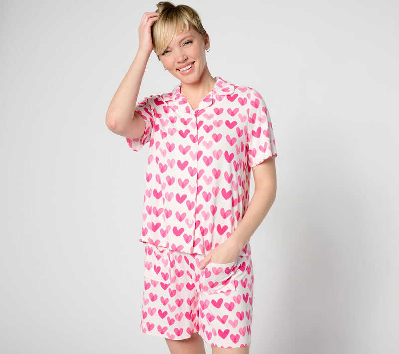 Bumblebella by Jill Martin Dreamy Jersey Notch-Collar Pajama Set — View 12