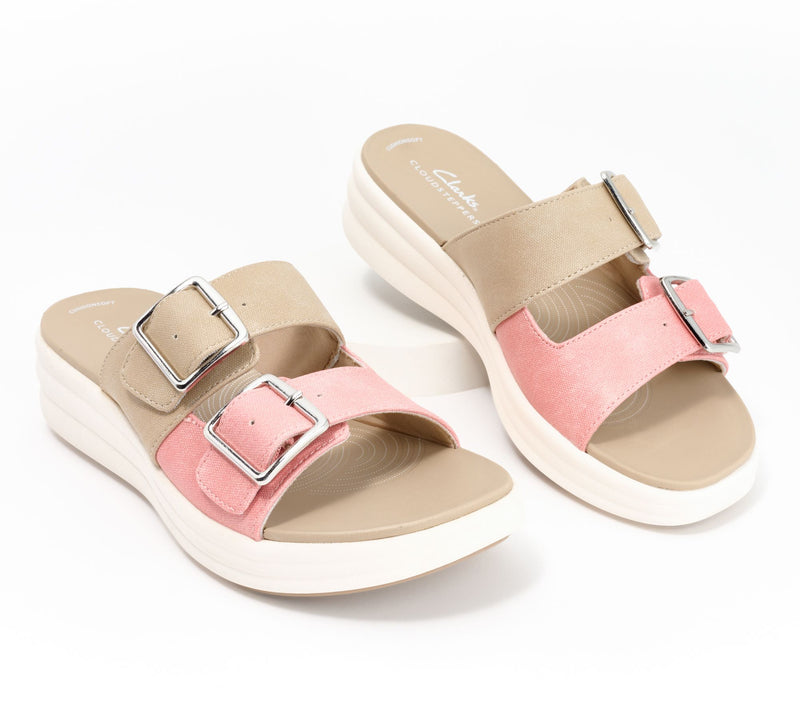Clarks Cloudsteppers Adjustable Slide Sandals - Drift Buckle — View 15