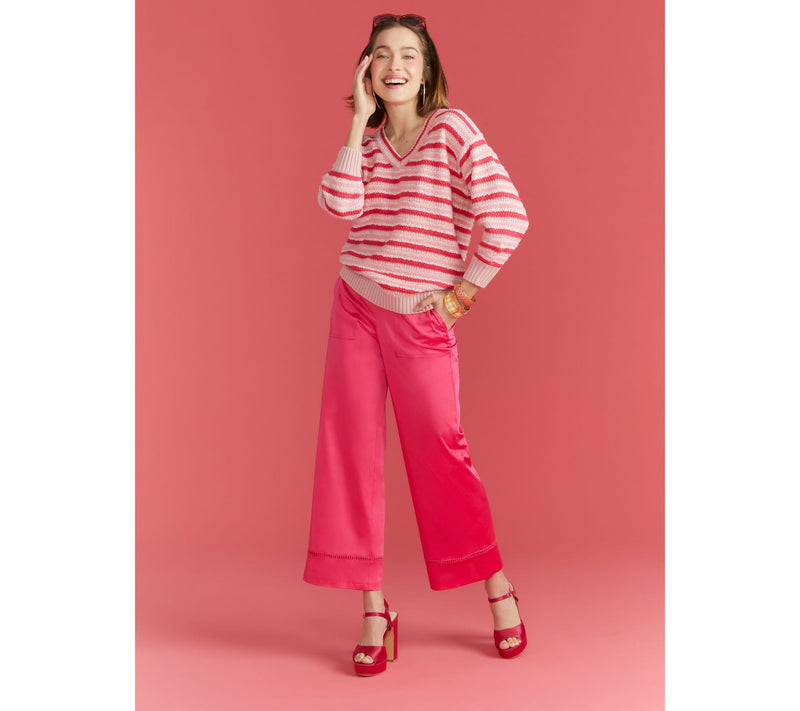 Isaac Mizrahi Live! 3/4 Sleeve Textured Multi Stripe Sweater — View 14