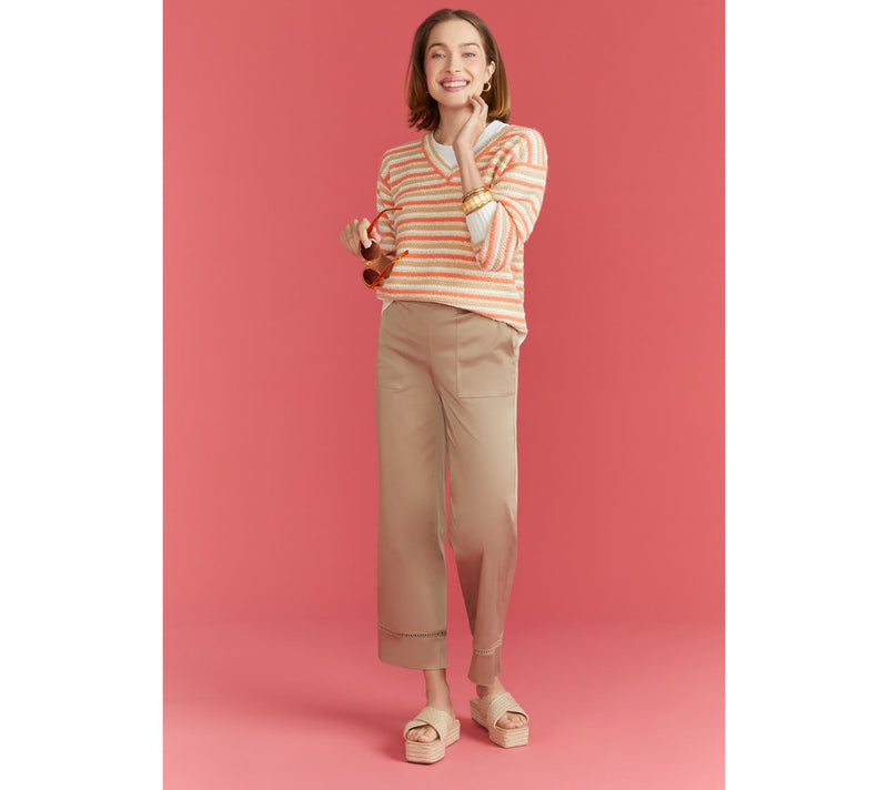 Isaac Mizrahi Live! 3/4 Sleeve Textured Multi Stripe Sweater — View 13