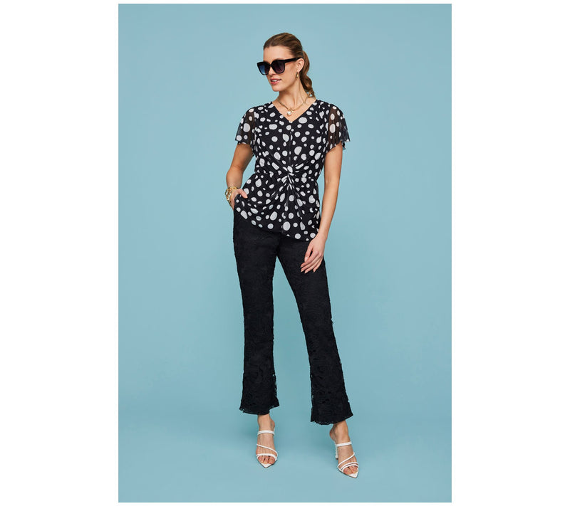 Isaac Mizrahi Live! Always Isaac Stretch Mesh Printed Top — View 13