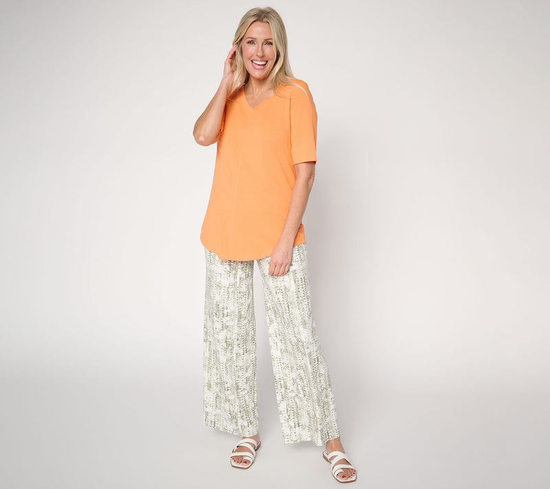 Denim & Co. Essentials Reg Favorite Jersey Elbow Sleeve V-Neck Tunic — View 17