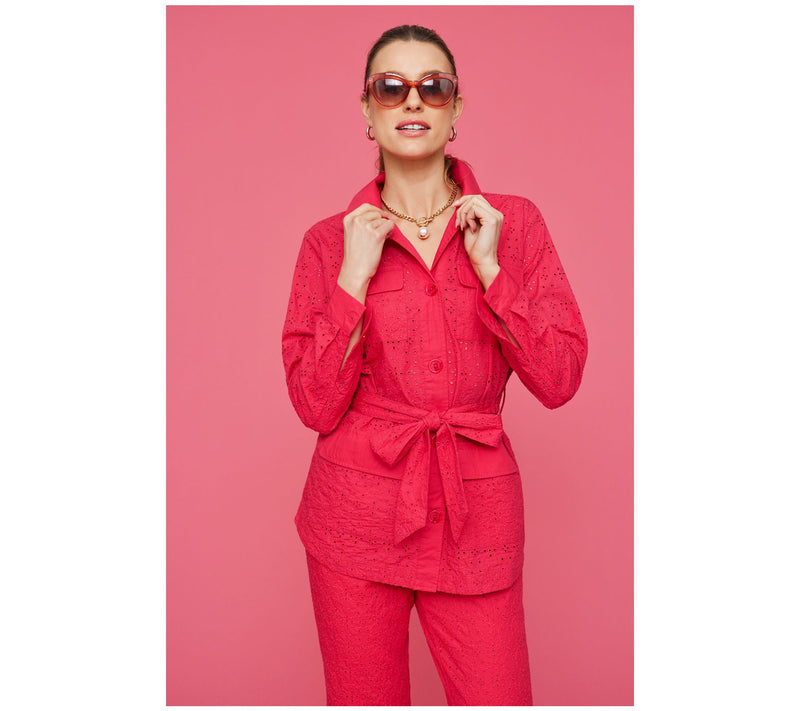 Isaac Mizrahi Live! Embroidered Cotton Eyelet Jacket — View 11