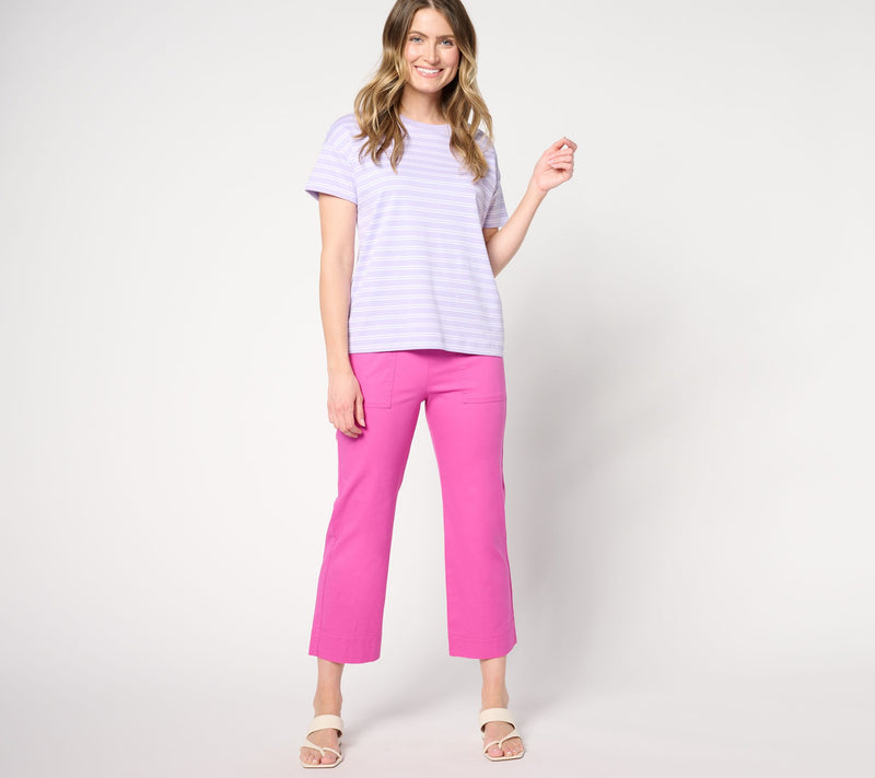 Isaac Mizrahi Live! Regular Brushed Sateen Straight Crop Pants — View 9