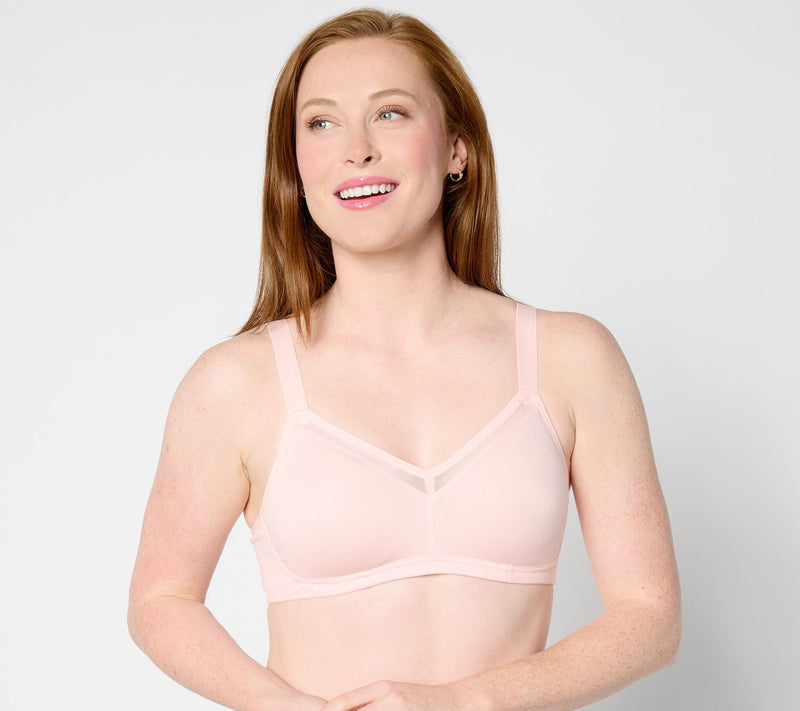 Cuddl Duds Intimates Cotton Core Mesh Trimmed Bralette — View 3