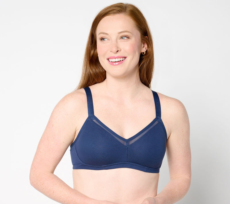 Cuddl Duds Intimates Cotton Core Mesh Trimmed Bralette — View 7