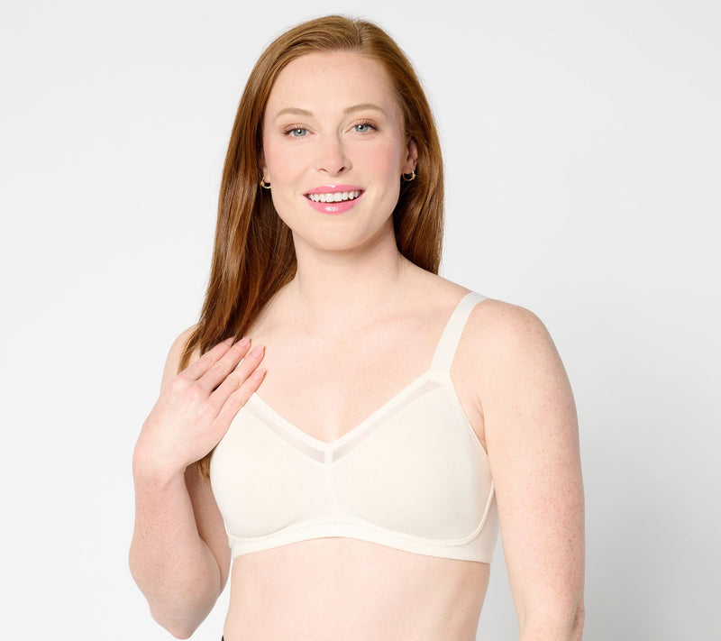 Cuddl Duds Intimates Cotton Core Mesh Trimmed Bralette — View 9
