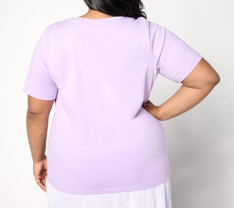 Sport Savvy Short Sleeve V-Neck Floral Tee — View 6