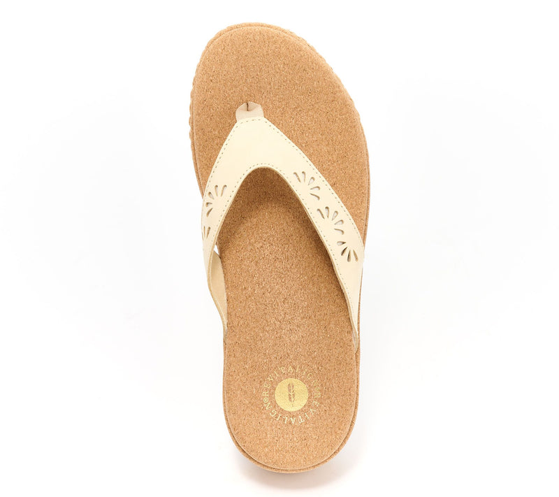 Revitalign Orthotic Leather Wedge Thong Sandals - Kate — View 4