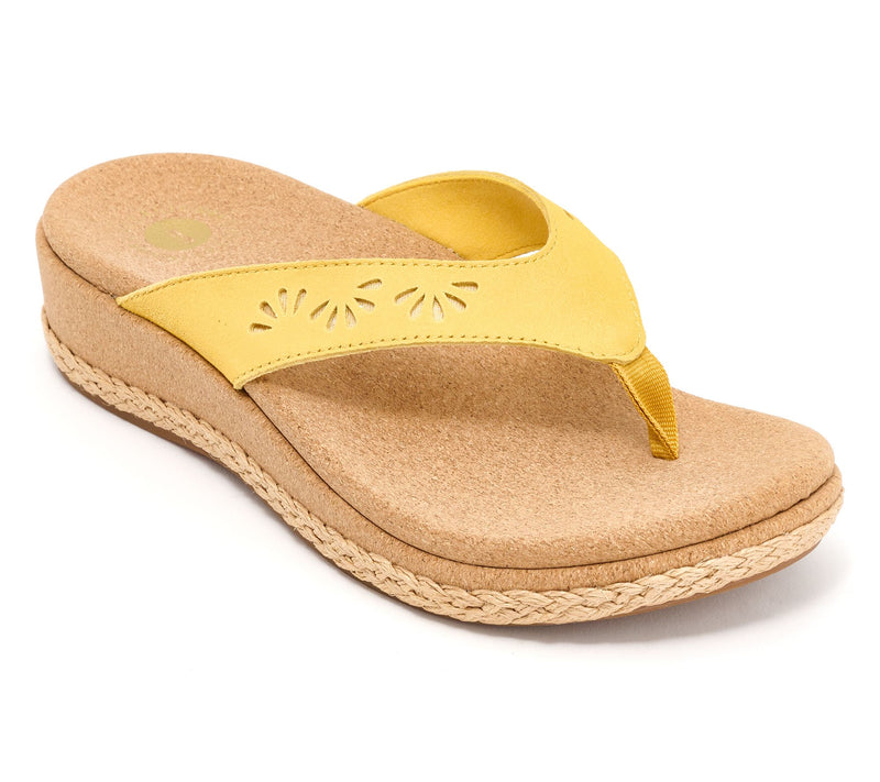 Revitalign Orthotic Leather Wedge Thong Sandals - Kate — View 15