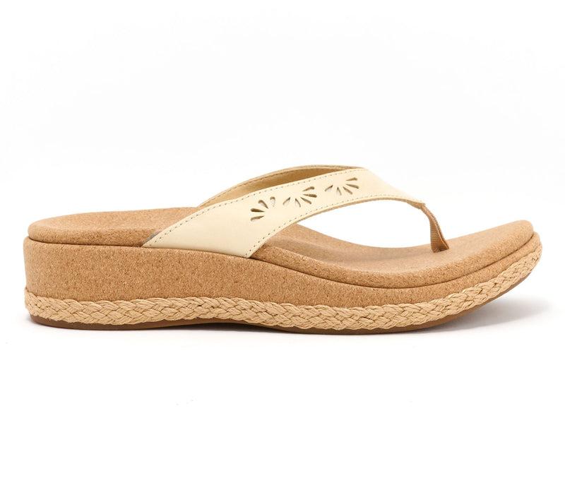 Revitalign Orthotic Leather Wedge Thong Sandals - Kate — View 2