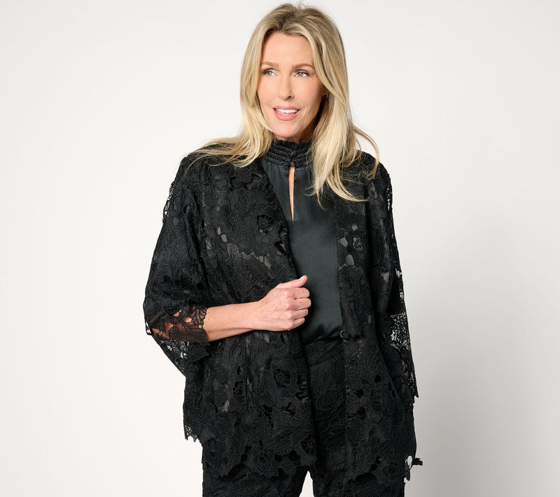 Isaac Mizrahi Live! Always Isaac Lace Blazer with Pockets — View 13