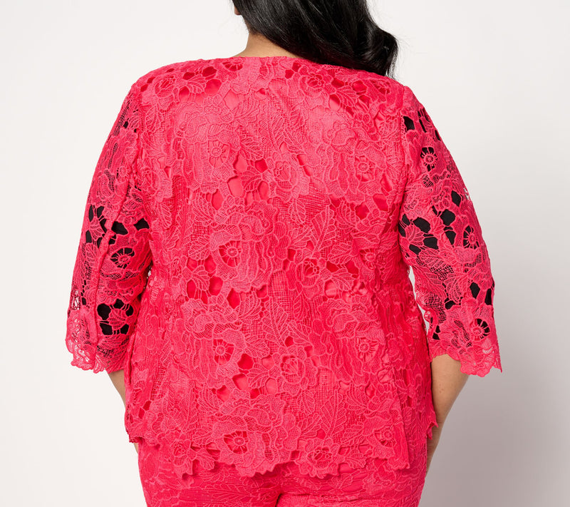 Isaac Mizrahi Live! Always Isaac Lace Blazer with Pockets — View 2