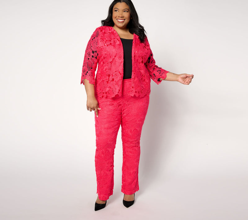 Isaac Mizrahi Live! Always Isaac Lace Blazer with Pockets — View 3