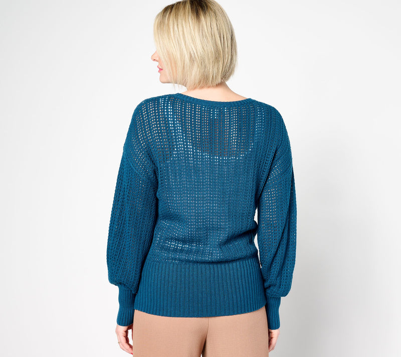 BEAUTIFUL by Lawrence Zarian Novelty Stitch Boatneck Sweater — View 2