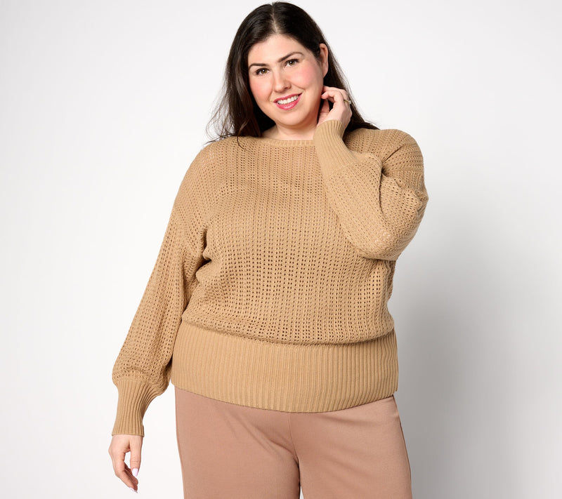 BEAUTIFUL by Lawrence Zarian Novelty Stitch Boatneck Sweater — View 11