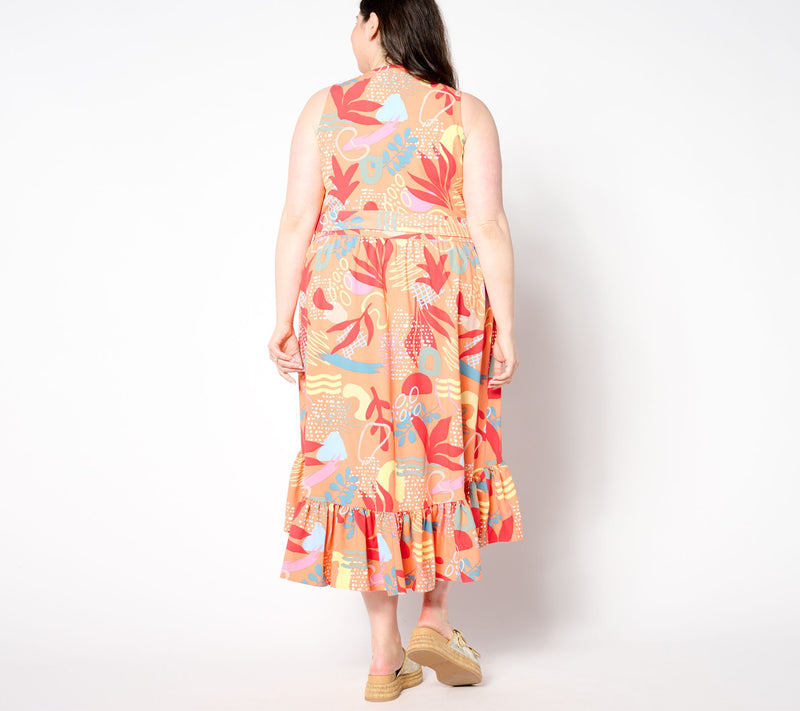 Susan Graver Soleil Regular Stretch Woven Dress — View 2