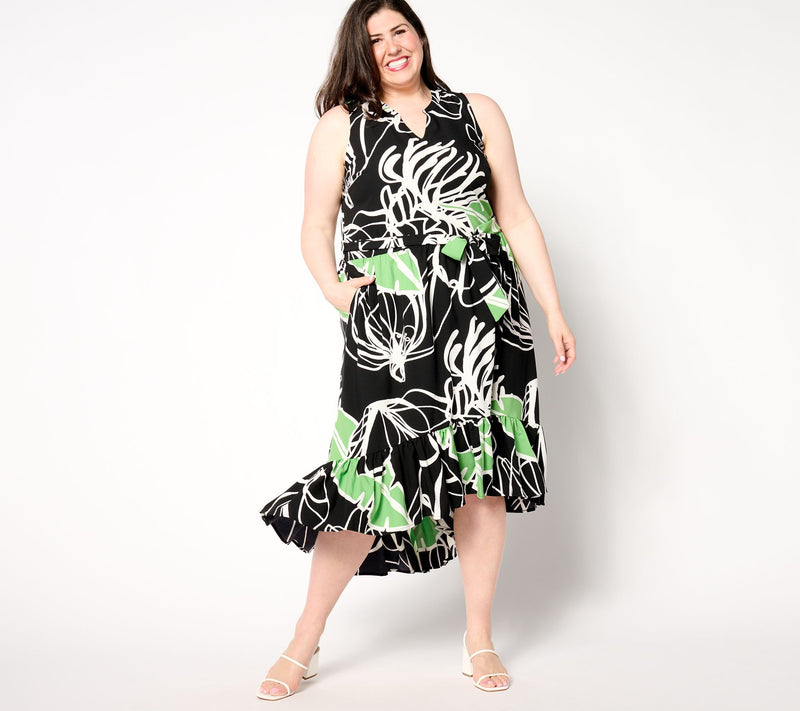 Susan Graver Soleil Regular Stretch Woven Dress — View 11