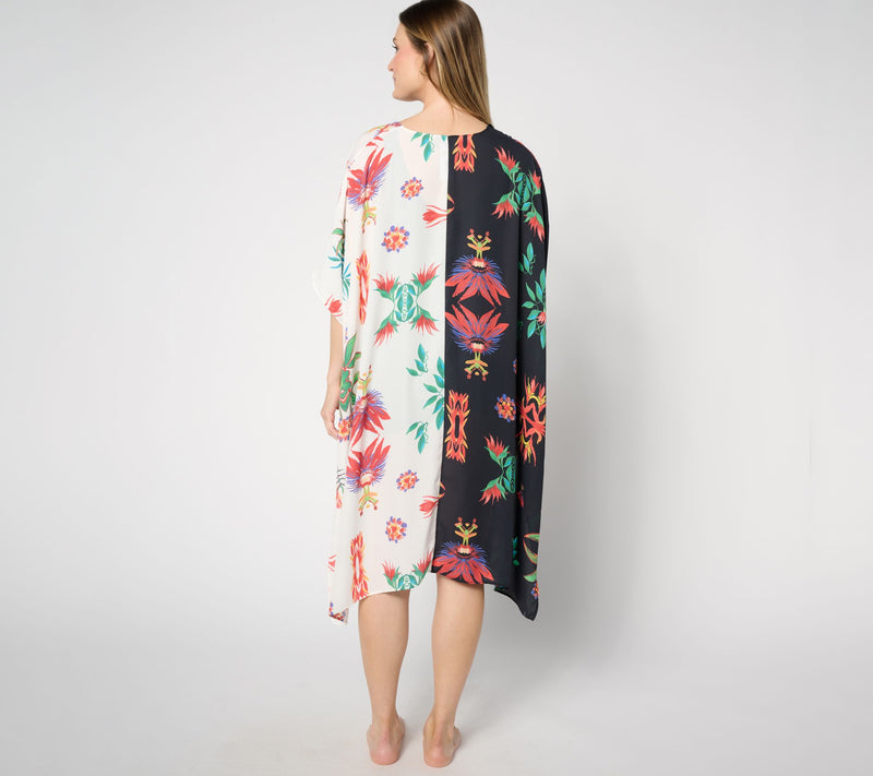 Women with Control Printed Open Front Cover Up — View 6