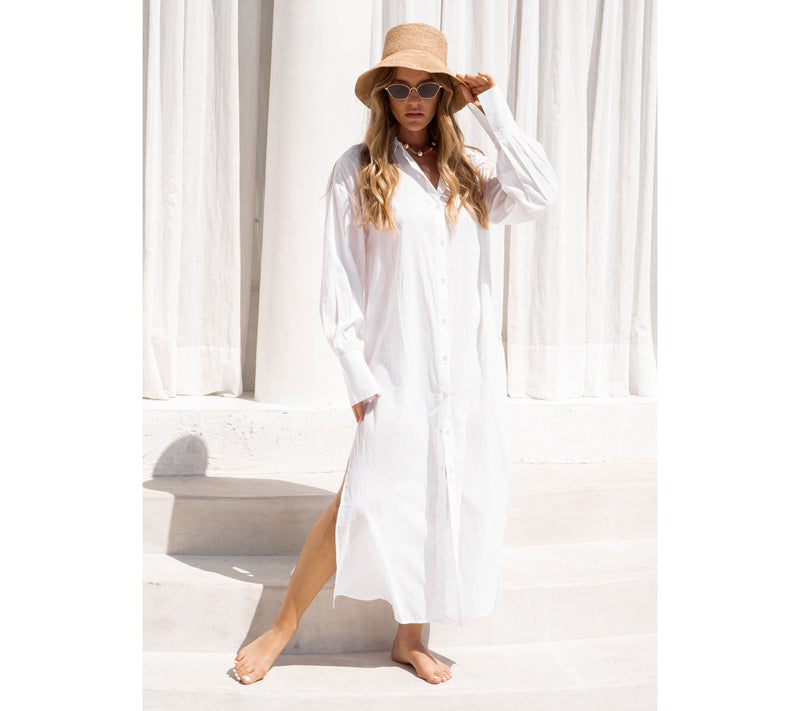 Peace Love World Boheme Regular Cotton Button-Front Duster — View 14