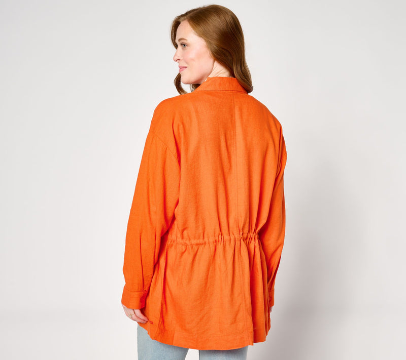Peace Love World Boheme Long-Sleeve Linen Jacket — View 8