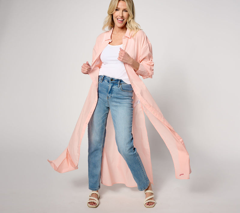 Peace Love World Boheme Petite Cotton Button-Front Duster — View 5