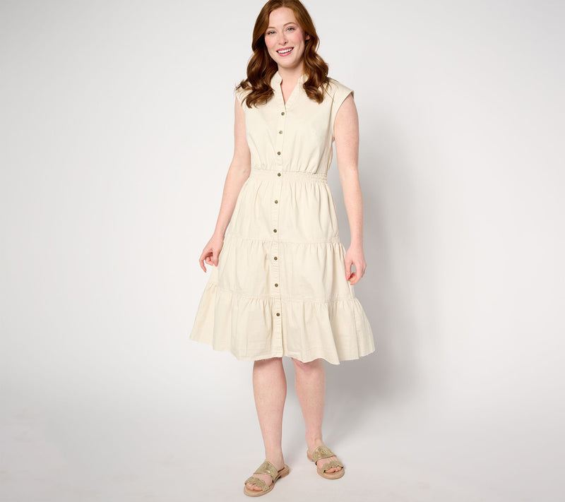 Denim & Co. Canyon Retreat Smocked Waist Denim Dress - Colors — Main view