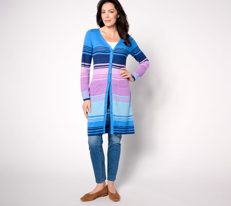 Denim & Co. Canyon Retreat Button Front Cardigan Duster — View 3