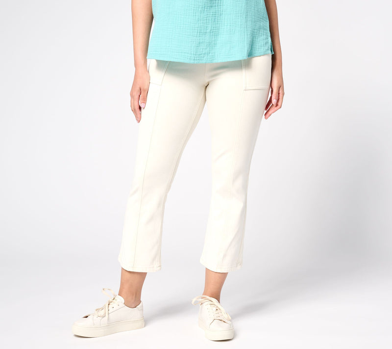 Denim & Co. Canyon Retreat Knit DenimCrop Kick Flare Jean — View 10