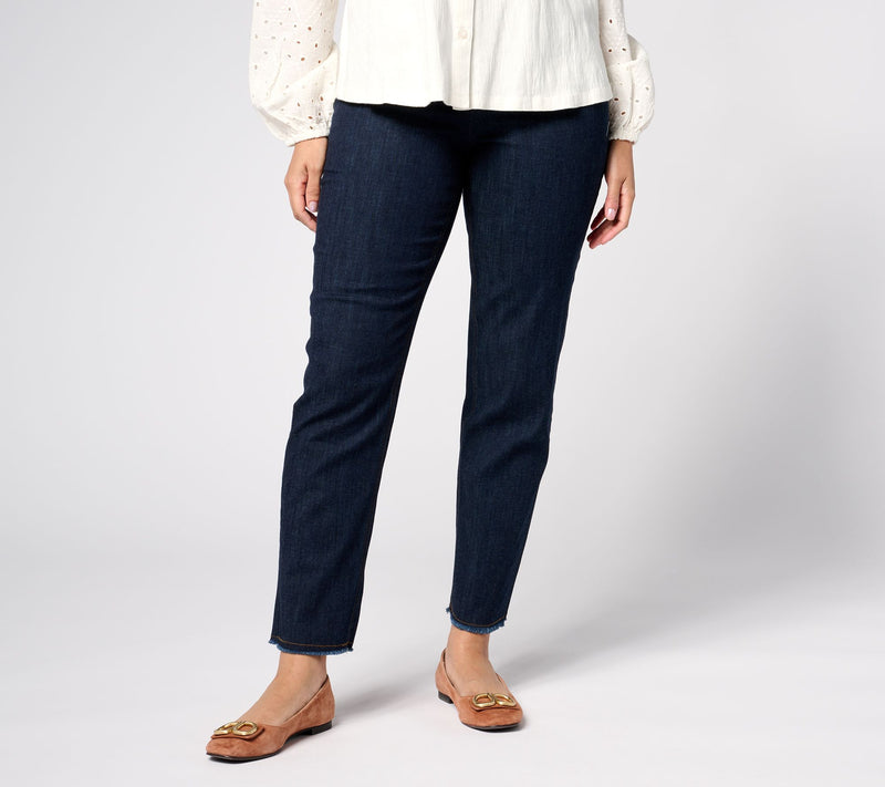 Denim & Co. Canyon Retreat Knit DenimCrop Kick Flare Jean — View 11