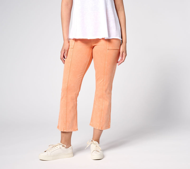 Denim & Co. Canyon Retreat Knit DenimCrop Kick Flare Jean — View 12