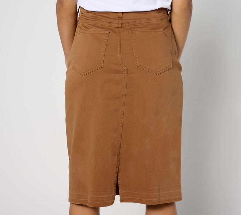 Denim & Co. Canyon Retreat Soft Twill Knee-Length Skirt — View 2