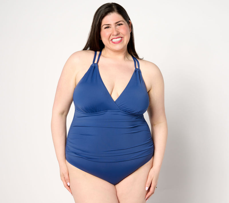 Jantzen Surplice Neck Strappy Back One-Piece Swimsuit — View 7