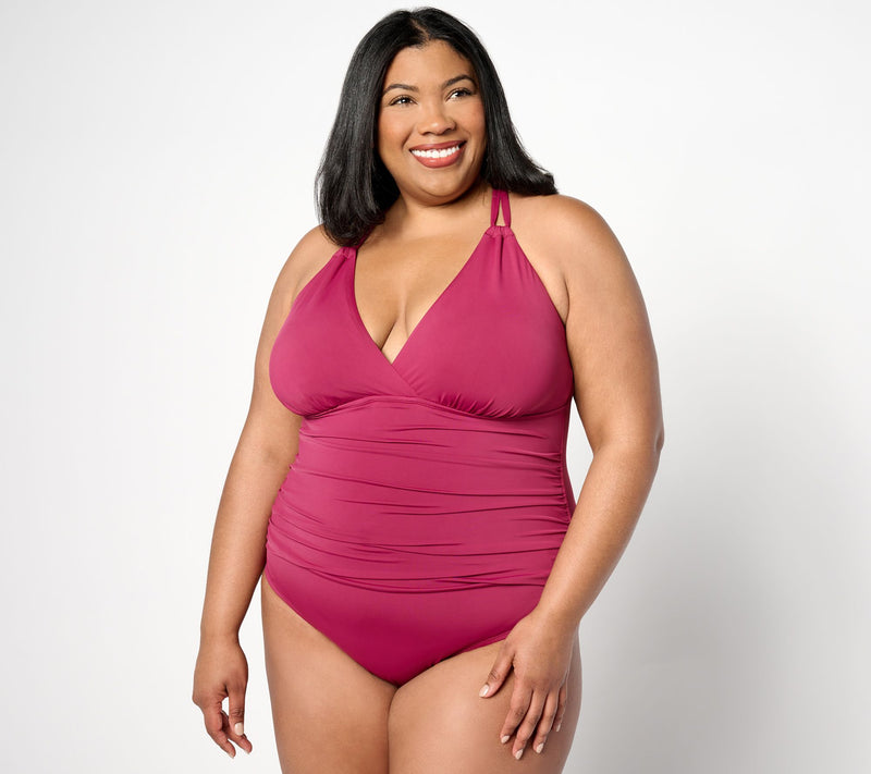 Jantzen Surplice Neck Strappy Back One-Piece Swimsuit — View 5