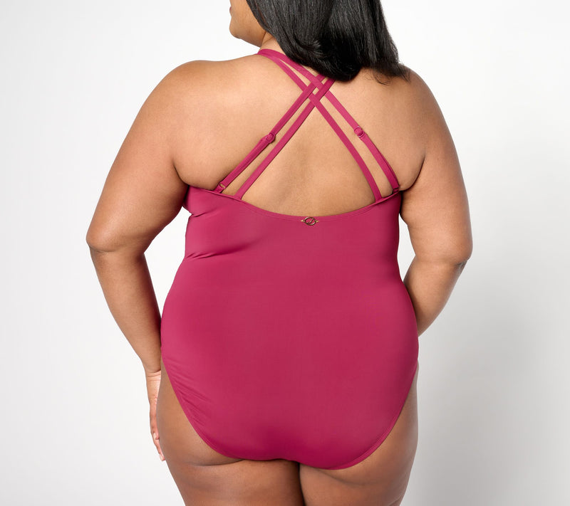 Jantzen Surplice Neck Strappy Back One-Piece Swimsuit — View 10